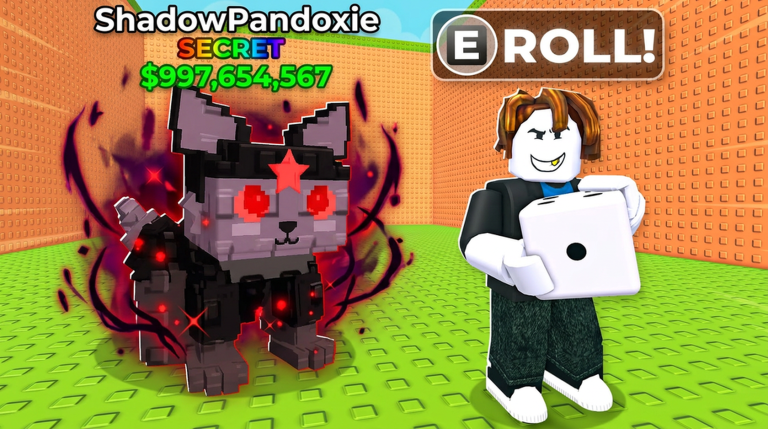 Spin a Brainrot Roblox игровой кадр с plot-зоной и RNG brainrot-юнитами